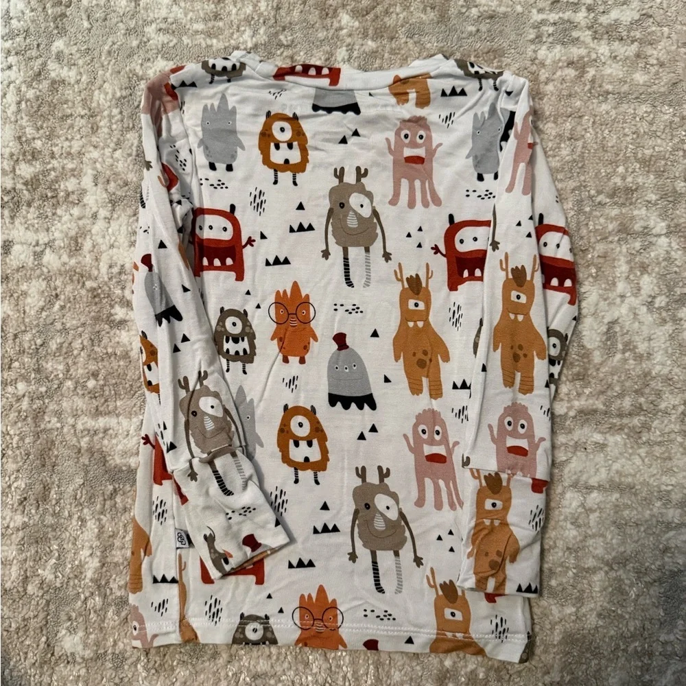 Little Bum Bums Kids Monster Print Long Sleeve Bamboo Shirt size 2T